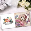 (US Local)6Pcs Cats Dogs DIY Diamond Painting Greeting Card Kit with Envelope for Friend