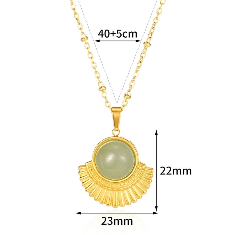 Bohemian Round 304 Stainless Steel Plating Pendant Necklace