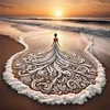 Girl On The Beach - 14CT Counted Cross Stitch - 45*45cm