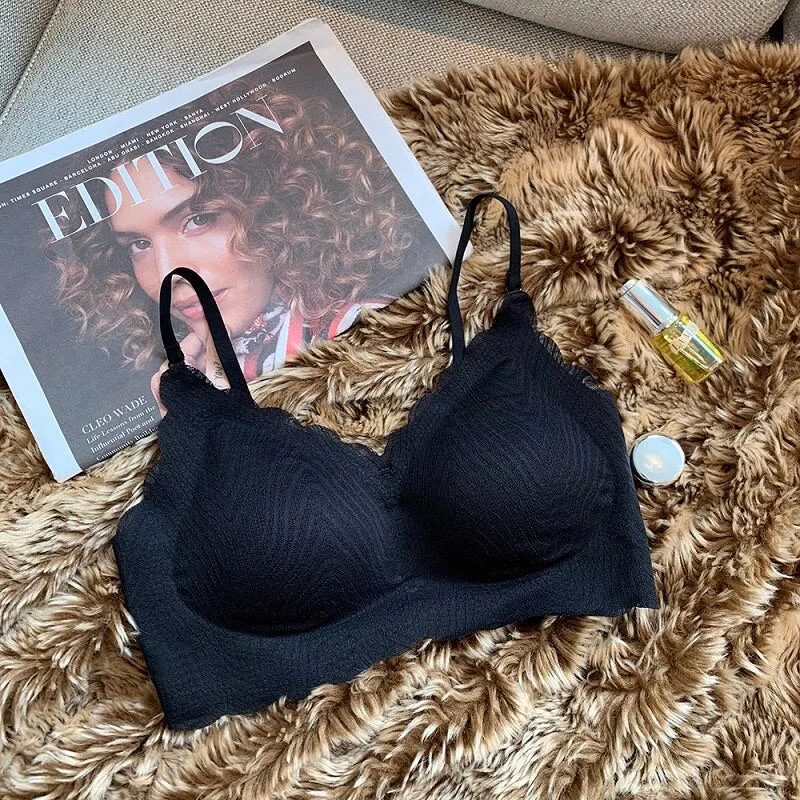 Wriufred Comfortable and seamless tube top bralette women's thin underwear  breathable adjustable bra sexy vest style lingerie