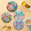 4PCS Acrylic Diamond Painted Placemats Eco-Friendly Placemat (Garden Butterfly)