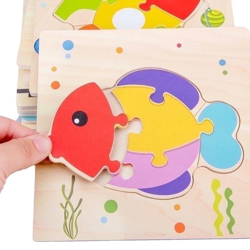 Puzzles Toddler(3-6years) Cartoon Wood Toys