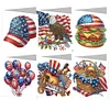 (US Only)6PCS DIY Independence Day Diamond Art Greeting Cards for Independence Day