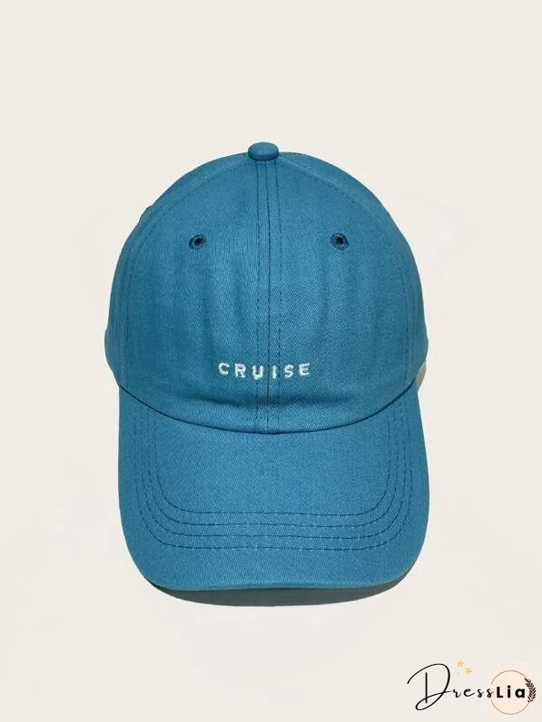 Blue Letter Embroidered Baseball Cap for Women