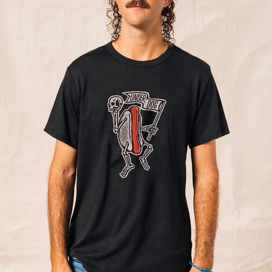 Under Dog Printed Skeleton Casual T-shirt -  UPRANDY