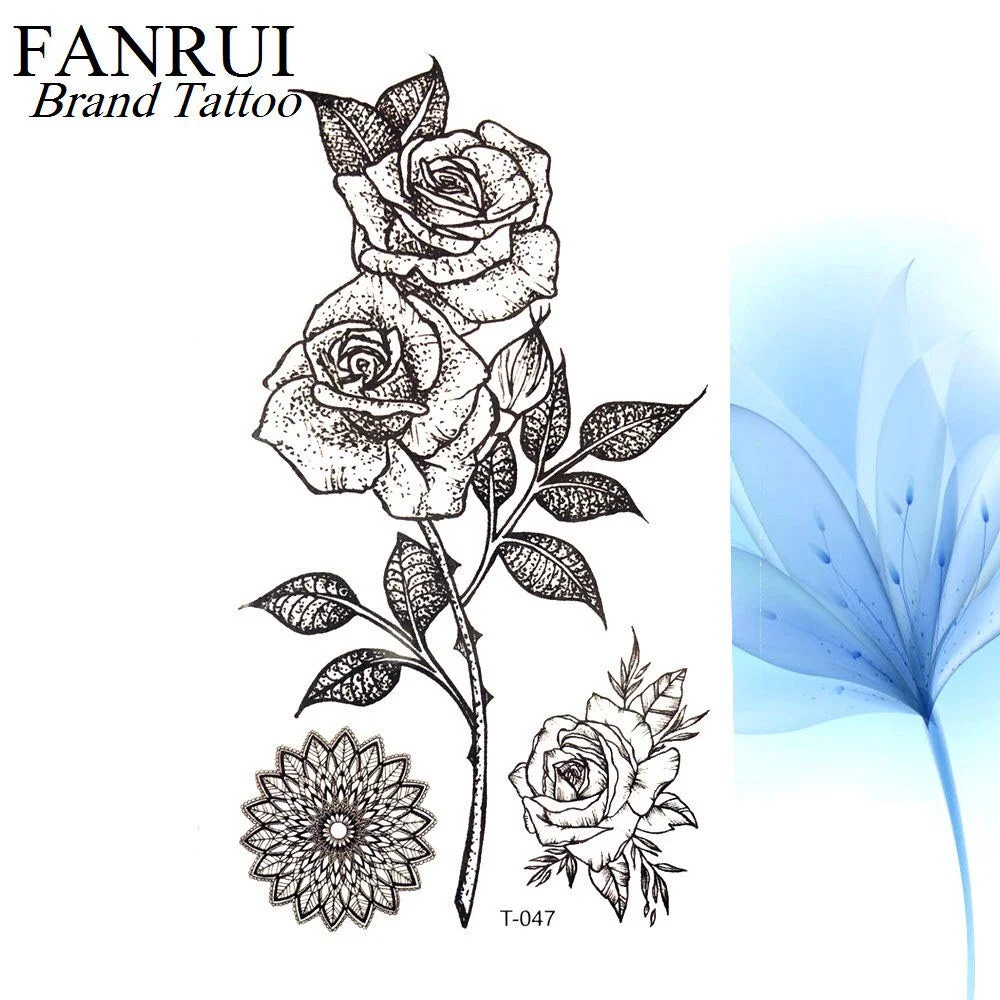 Summer Style Watercolor Feather Bird Temporary Tattoo Women Tribal Henna Fake Tattoo Men Body Arm Art Drawing 3D Tatto Stickers