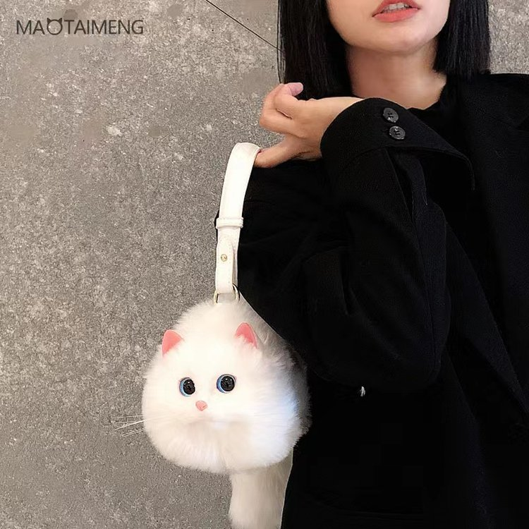 Realistic Cat Body Shoulder Bag Purse