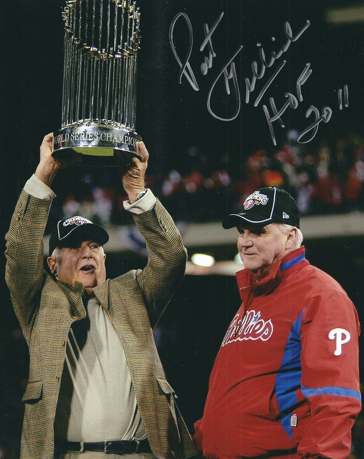 Autographed 8x10 PAT GILLICK HOF 2011 Philadelphia Phillies Photo Poster painting - COA