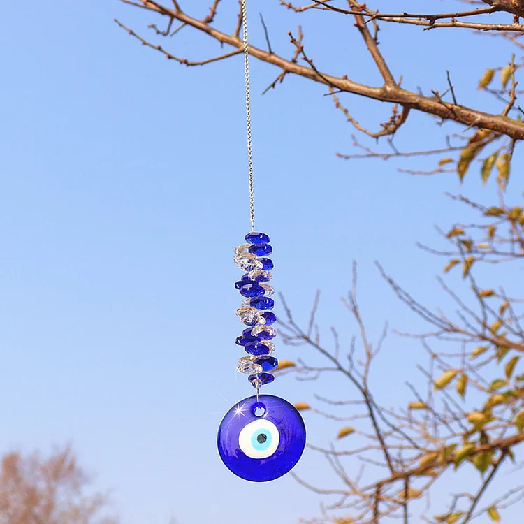 Lucky Turkish Greek Blue Eye Charm Oval Beads Pendant Car Amulet Gift (A)