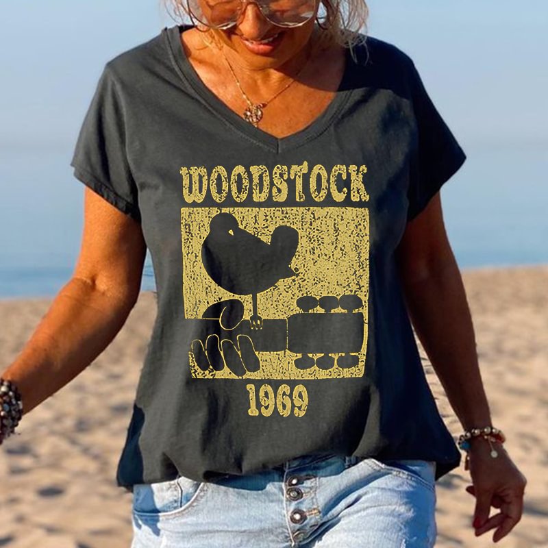 Bird And Guitar Music Woodstock Women Tees