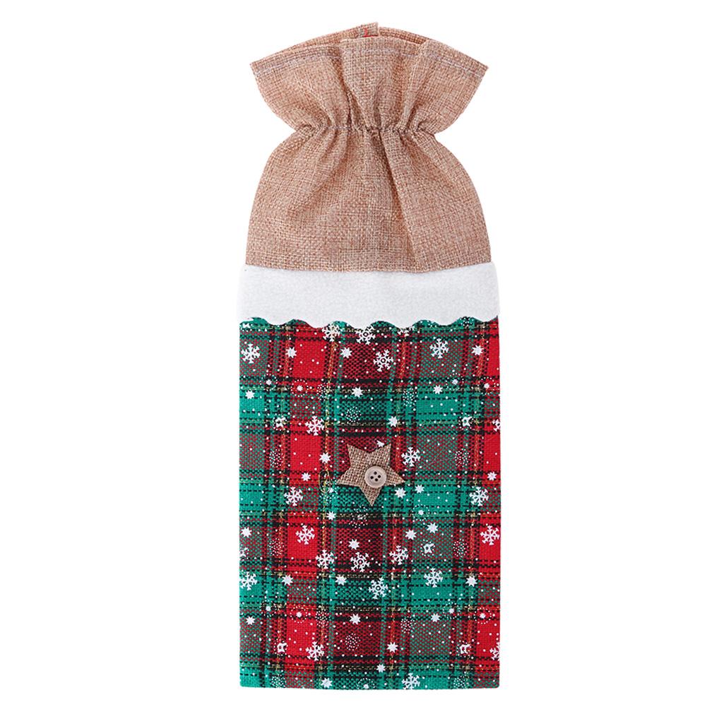 

Creative Linen Red Wine Bottle Cover Bag Christmas Party Table Dinner Decor, 501 Original
