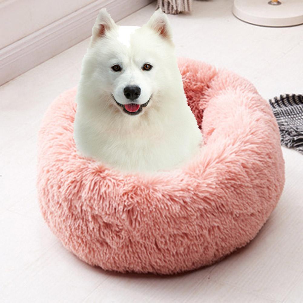 

Round Soft Dog Bed Basket Plush Cat Kennel Nest Velvet Folding Pet Mat Sofa, Grey, 501 Original