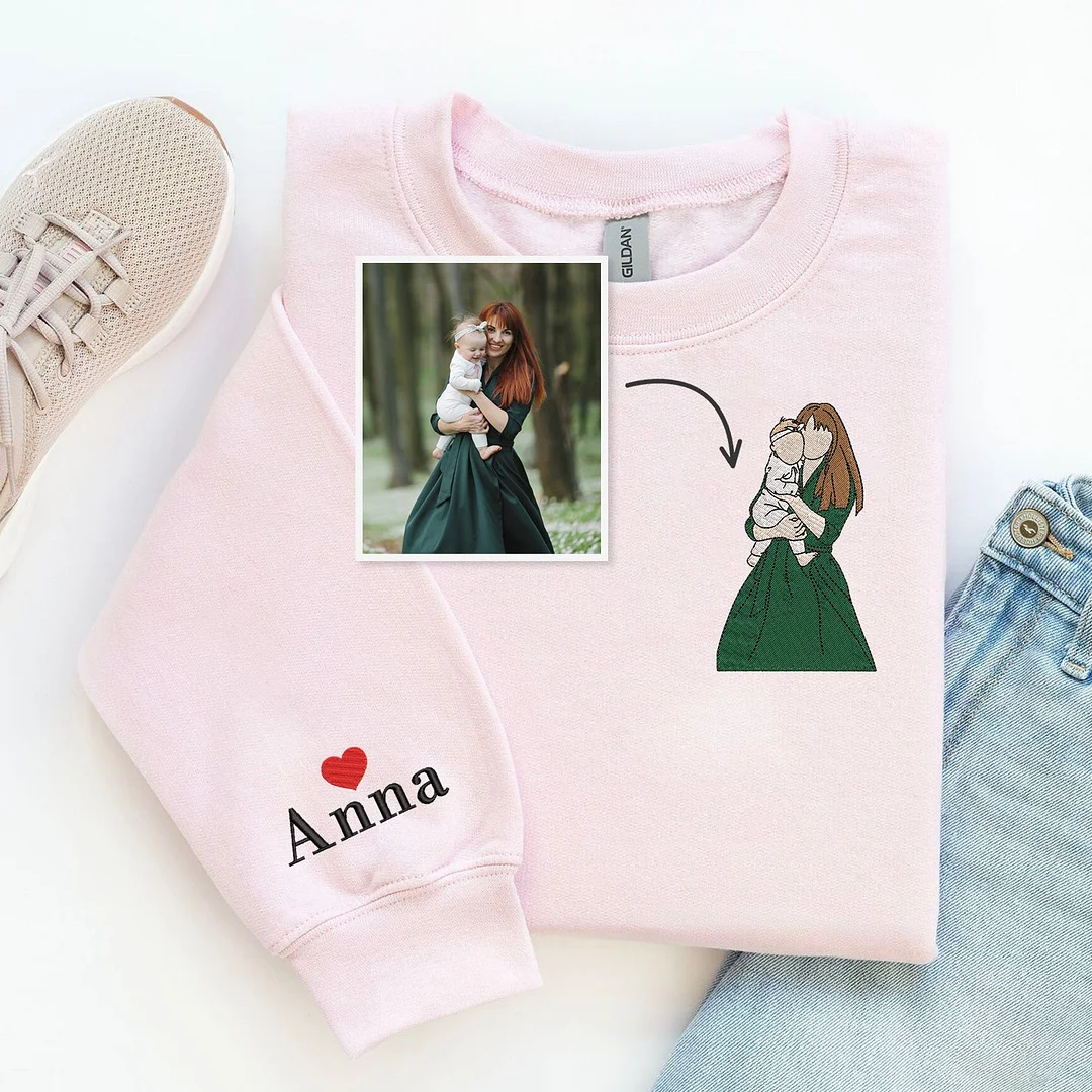 Mother's Day Embroidered Sweatshirt, Gifts from Daughter