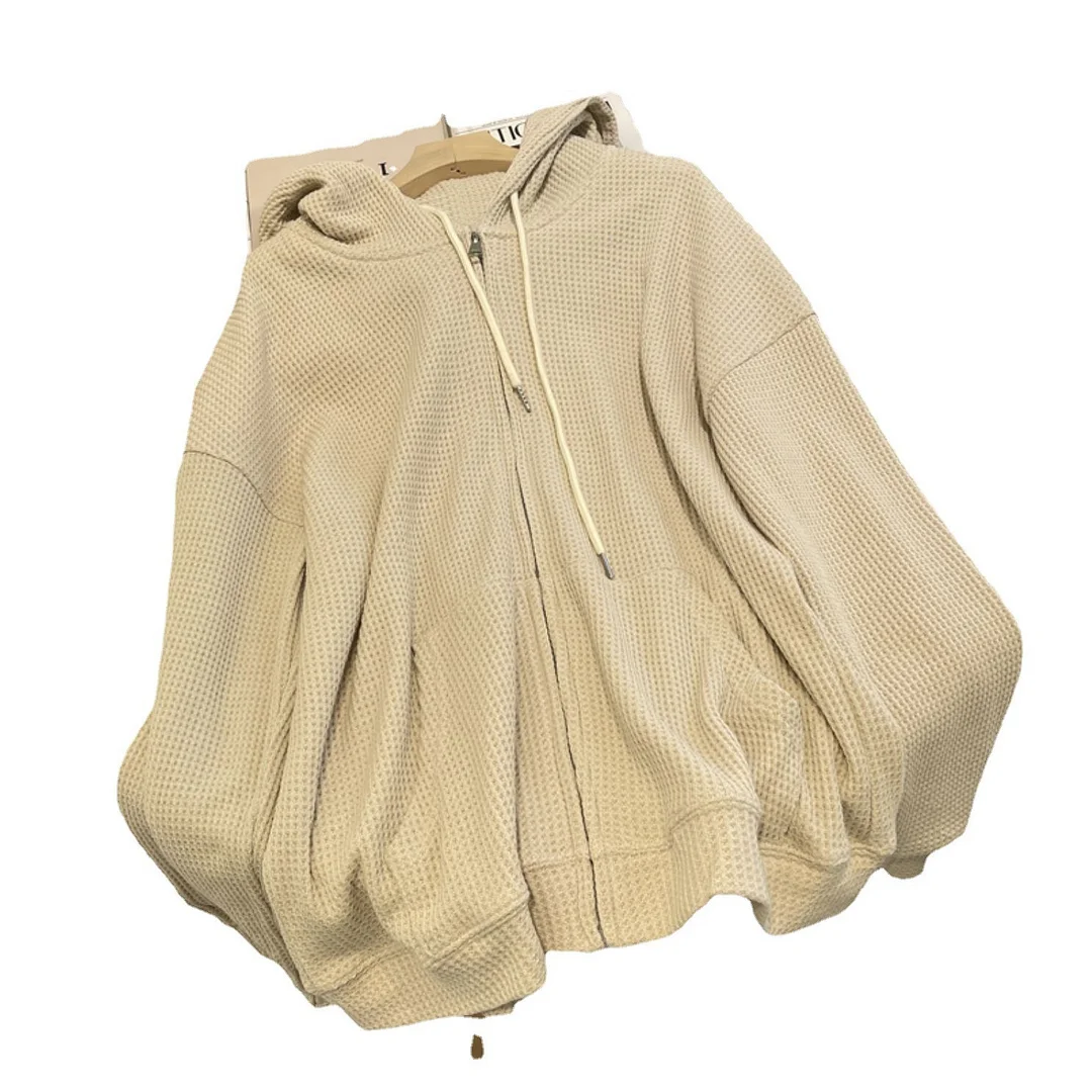 Brownm Brownm Hoodie Female Autumn New Loose Show Thin Design Sense Spring And Summer Coat Female Zipper Cardigan