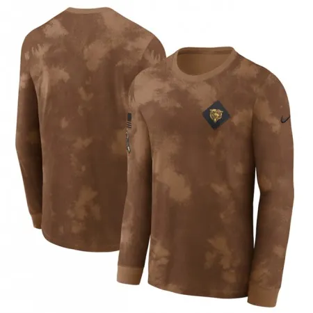 Men's Chicago Bears Brown 2023 Salute To Service Long Sleeve T-Shirt