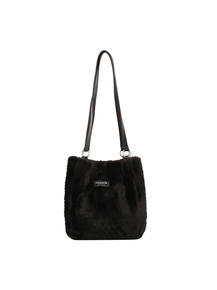 Women Animal Shoulder Handbag Plush Large Capacity Top-handle Bag (Style 3)