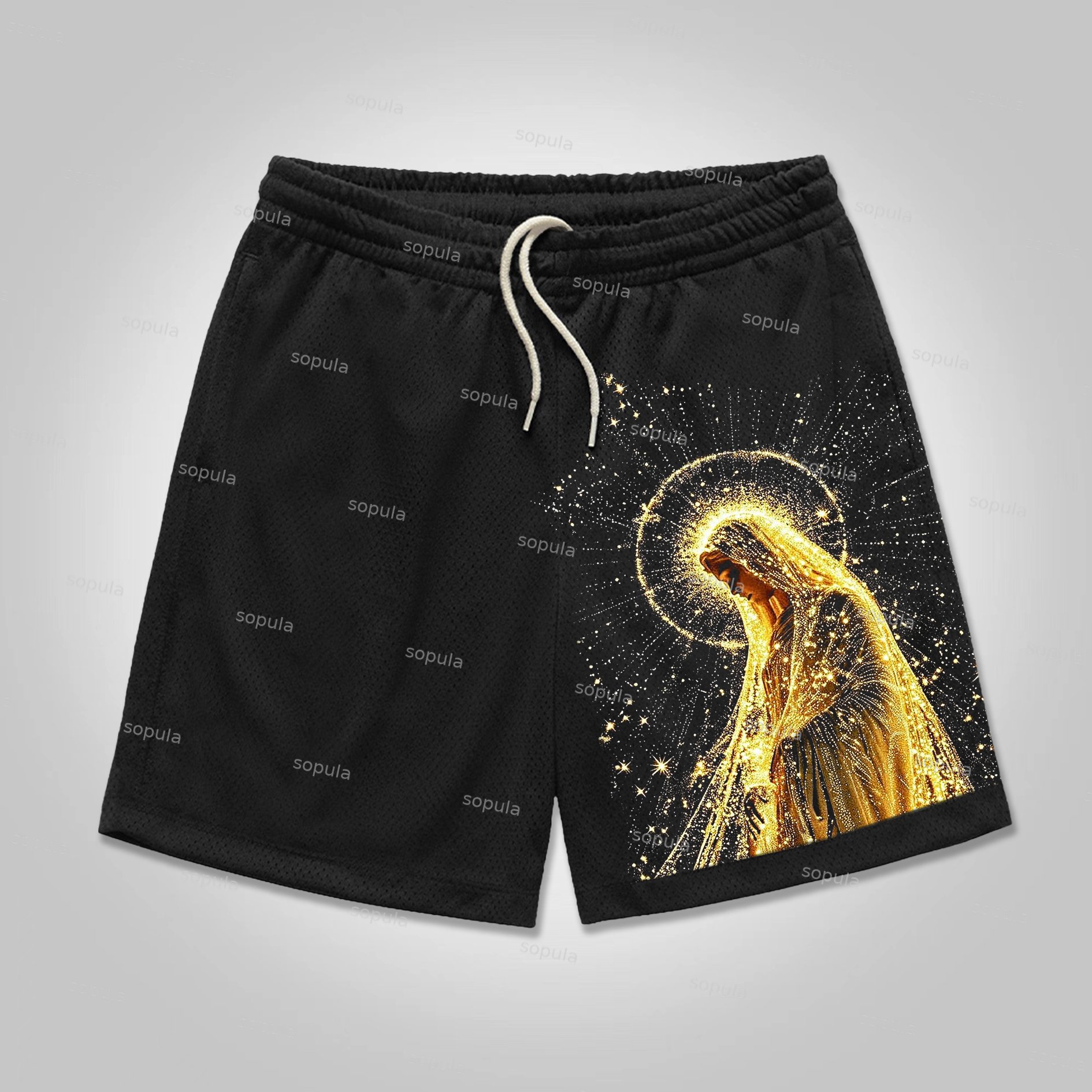 Sopula Angel Halo Graphic Mesh Shorts - SOPULA