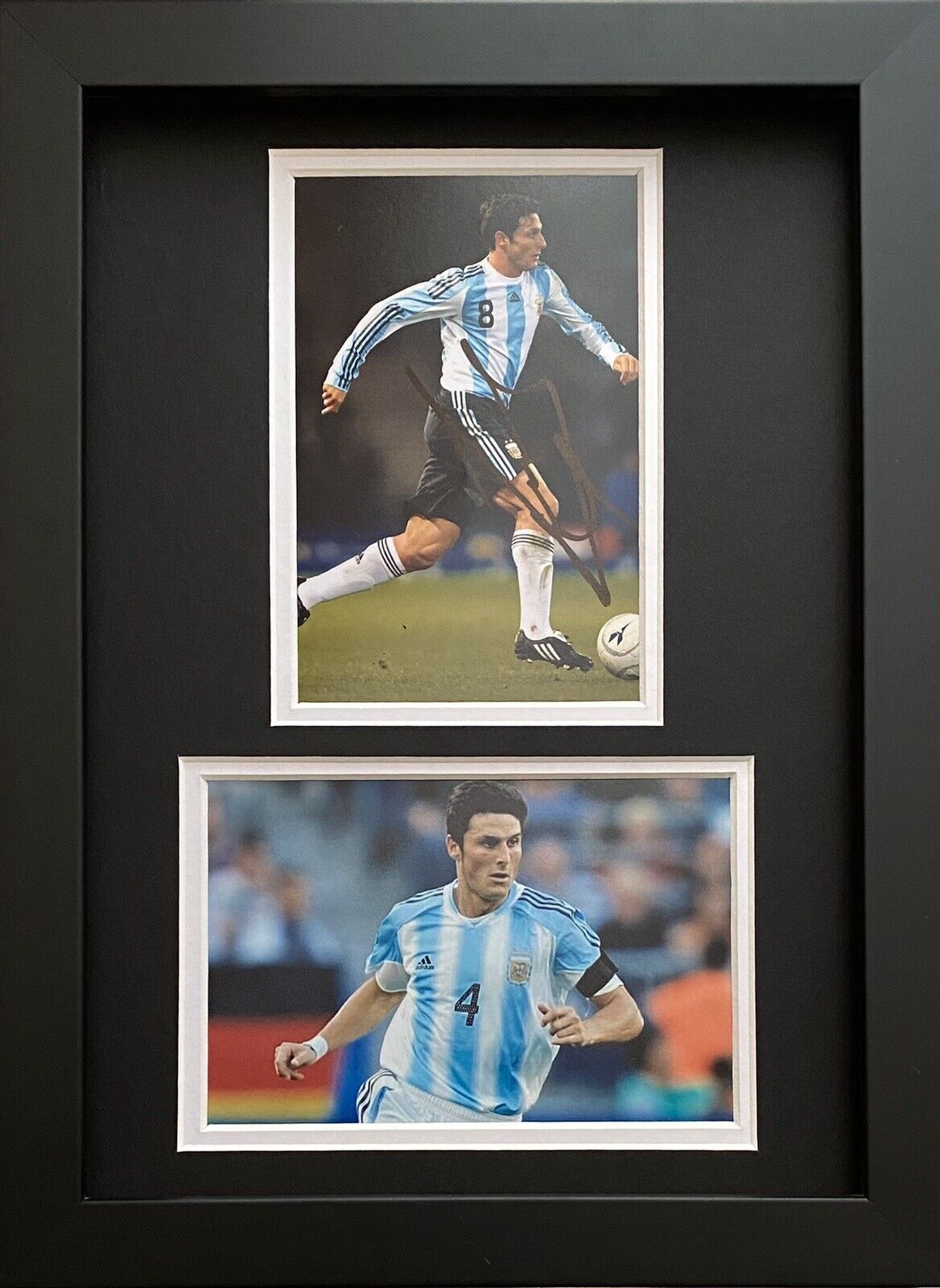 Javier Zanetti Genuine Signed Argentina Photo Poster painting In A4 Frame Display, See Proof