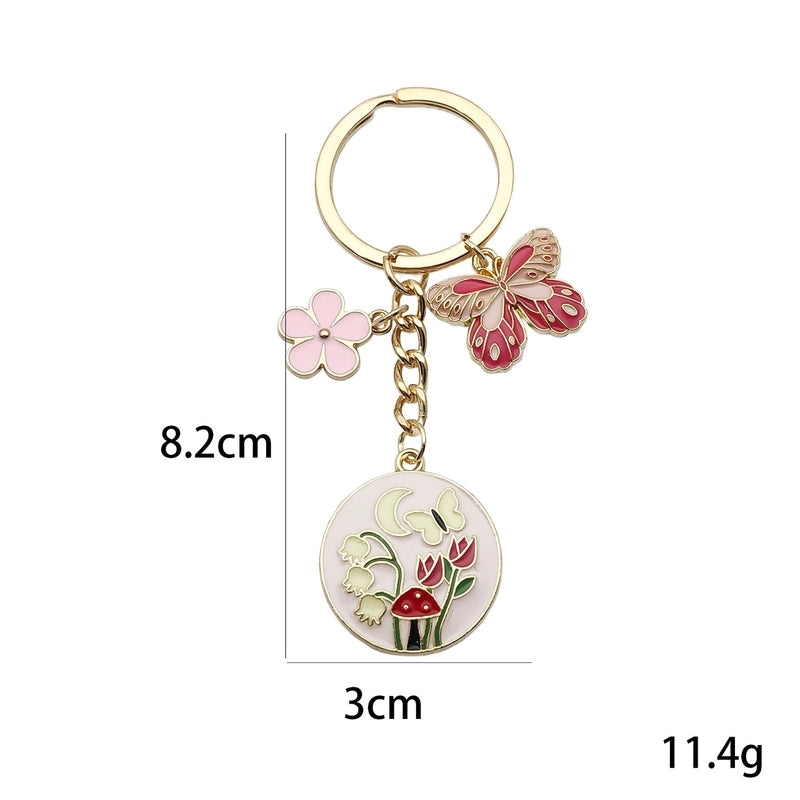 Sweet Flower Butterfly Alloy Enamel Keychain