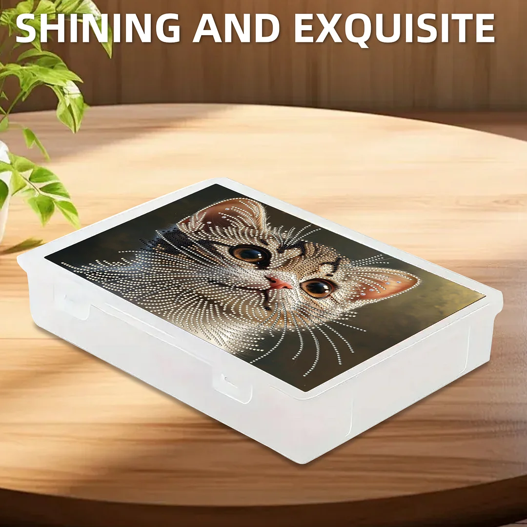 Cat 5D DIY Full Diamond Art Storage Box Crystal Mosaic Storage Container Kit