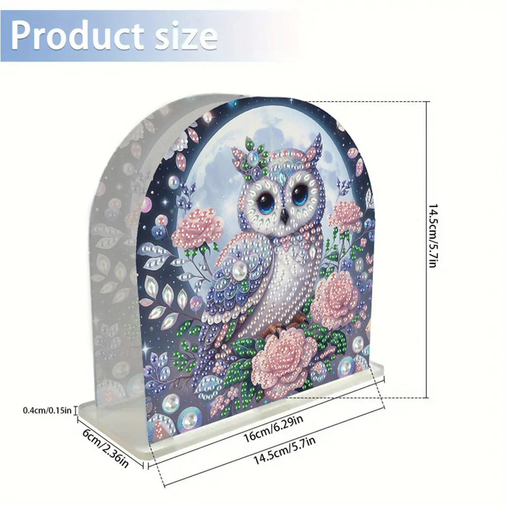 DIY Owl Acrylic Diamond Painting Napkin Rack Diamond Art Paper Towel Holder