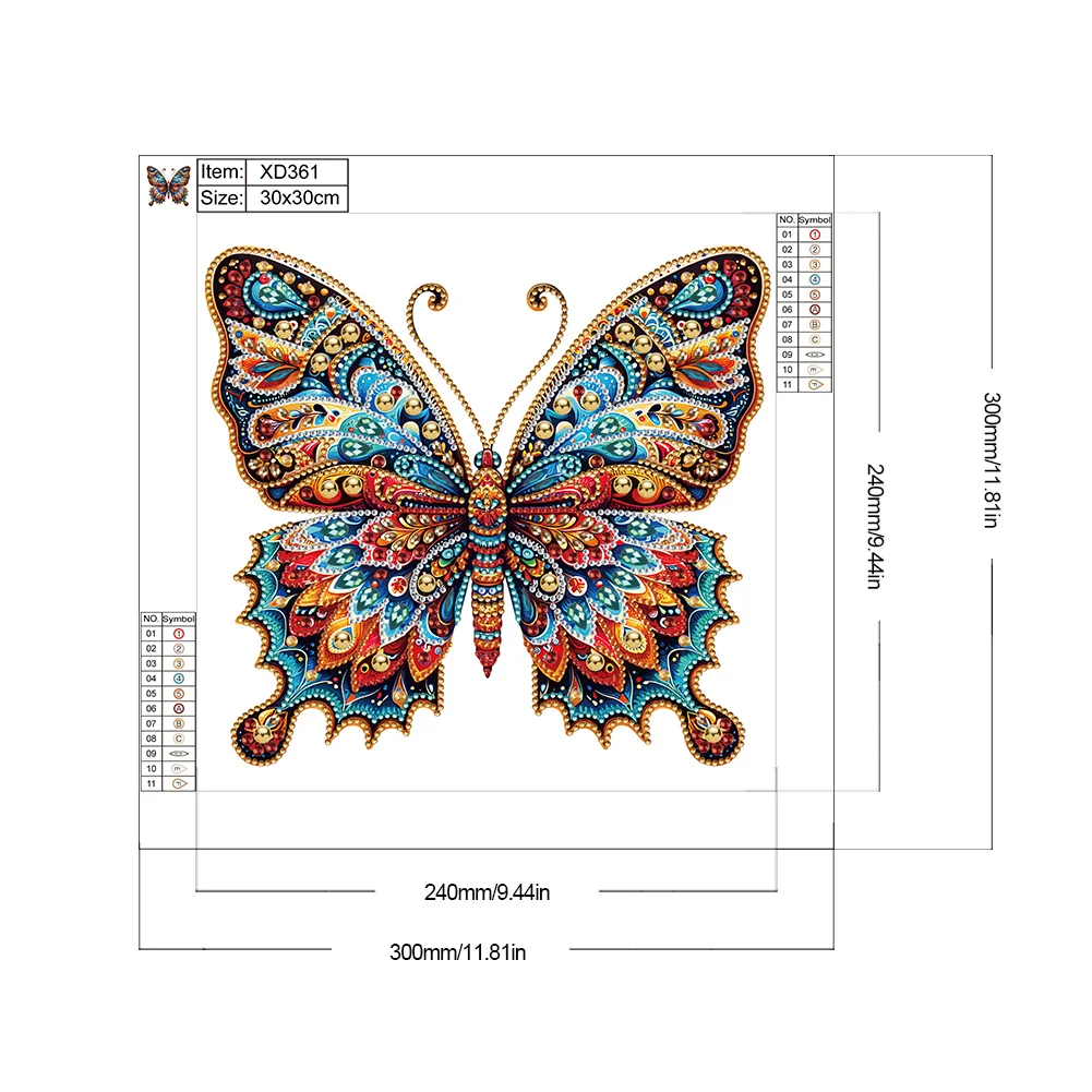 Diamond Painting - Partial Special Shaped Drill - Gorgeous Butterfly(Canvas|30*30cm)
