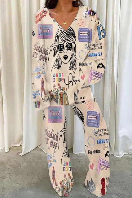 Eras Tour Swiftie Winter Retro Pajama Set