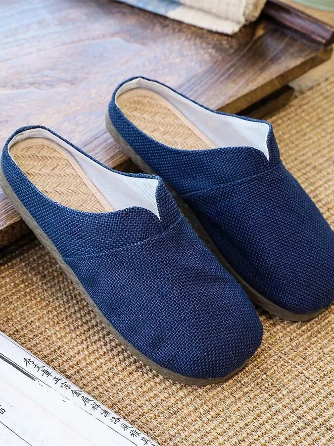 linen simple couple slippers socialshop