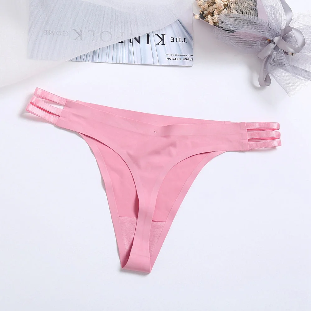 Sexy Women Seamless Thongs G-string Seamless Panties Female Hollow Out Underwear Ladies Solid Color Hot Lingerie Girls Briefs