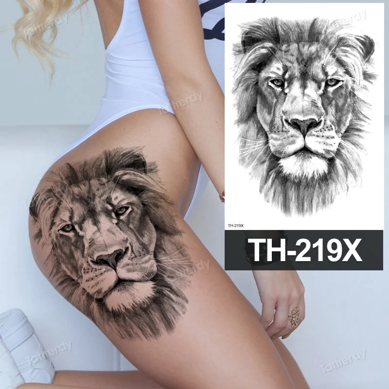 DIY Forest Design Waterproof Fake Temporary Tattoo Wolf Sexy Women Body Art Arm Tattoos Paper For Men Boys Girls Tatoo Large Big