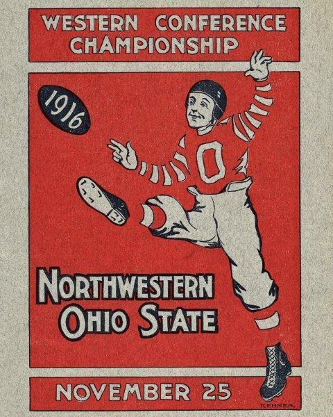 1916 NORTHWESTERN vs OHIO STATE BUCKEYES Program Cover 8 x 10 Photo Poster painting Poster