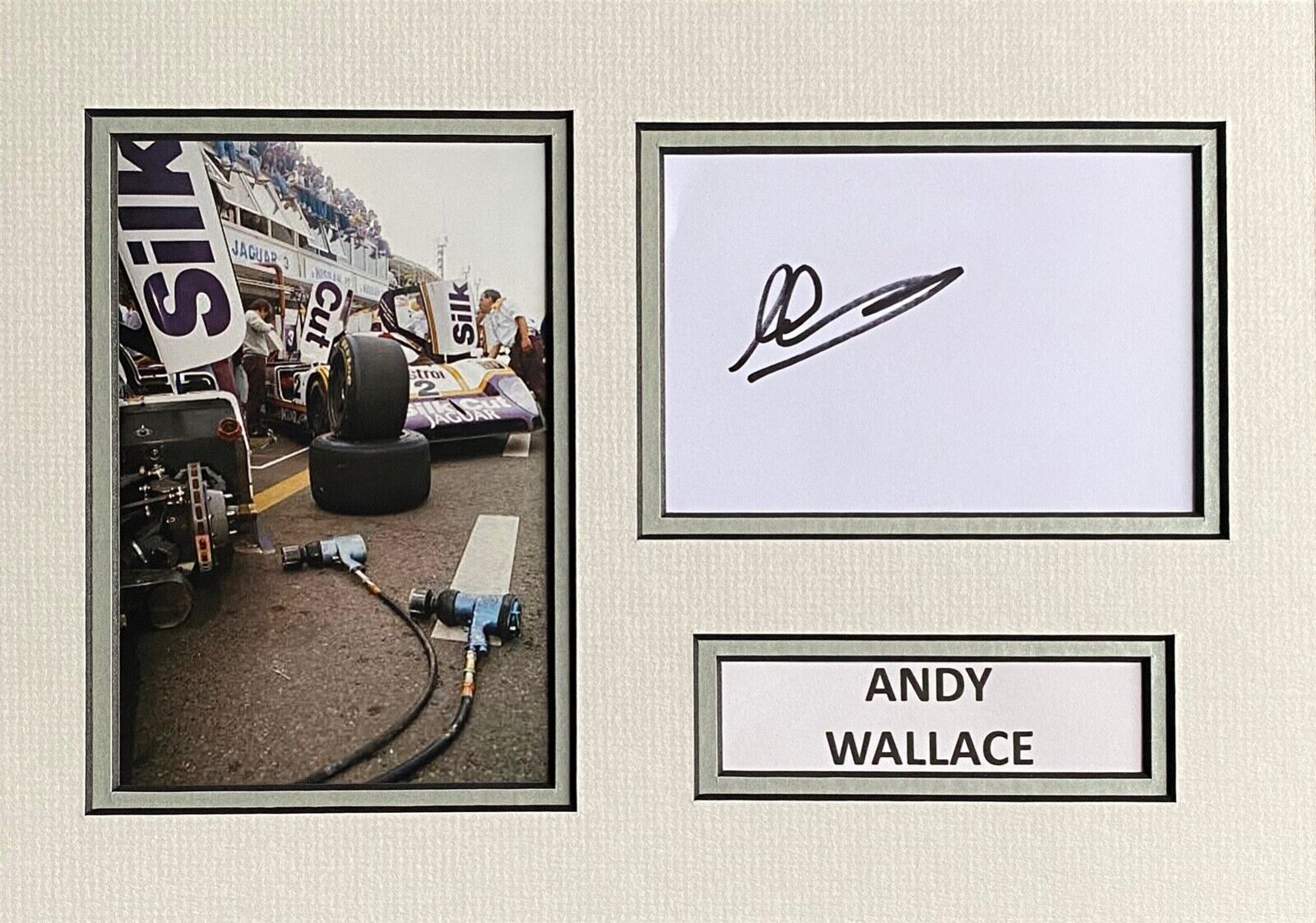 ANDY WALLACE SIGNED A4 Photo Poster painting MOUNT DISPLAY LE MANS AUTOGRAPH JAGUAR 2