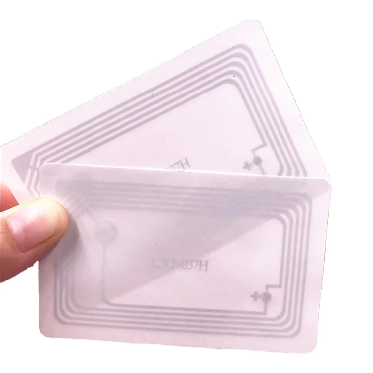 NT4H2421Tx ID1 CR80 sized 424 DNA Soft PVC White NFC Sticker