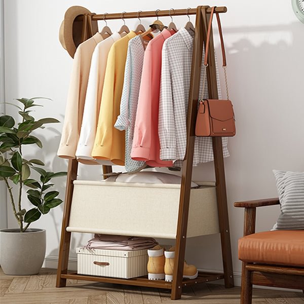 Upgraded Vertical Foldable Bamboo Thickened Drying Storage Coat Rack
