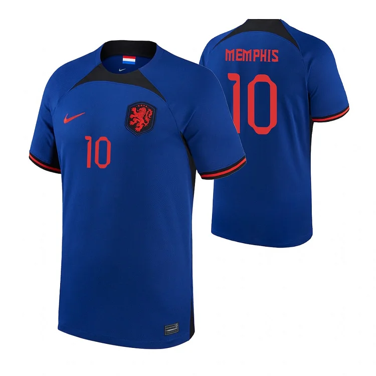 Niederlande Memphis Depay 10 Away Trikot WM 2022