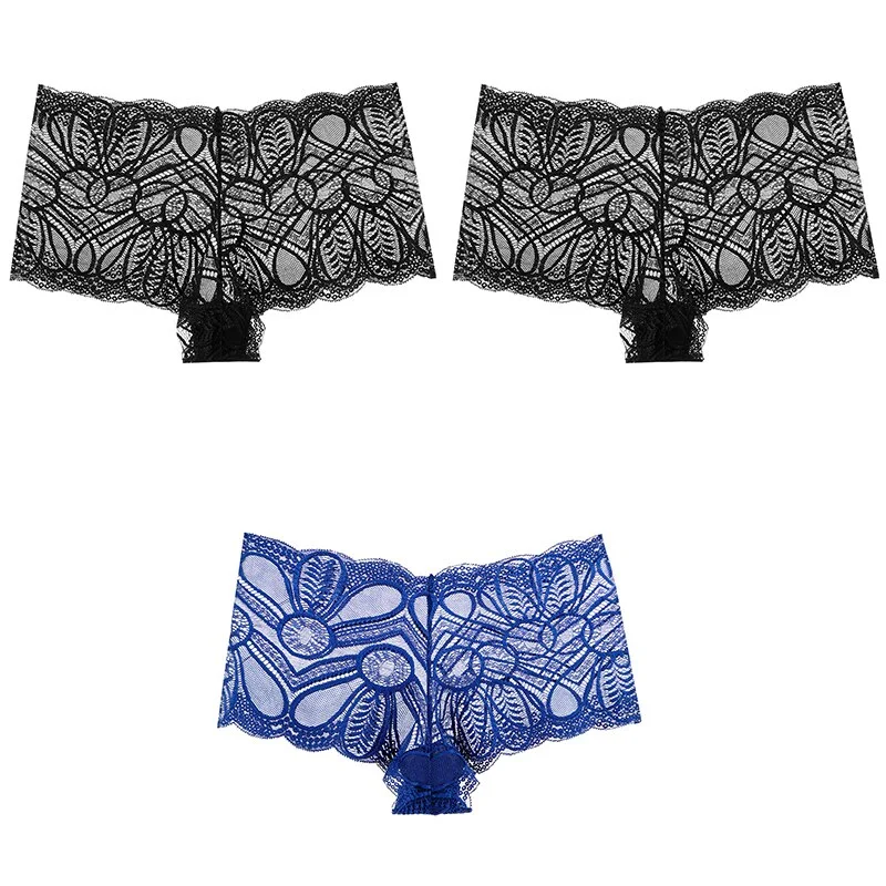 Billionm Sexy Lace Panties Underwear High Waist Woman Comfortable Boxer Female Intimates Transparent Panty Nylon Underpants