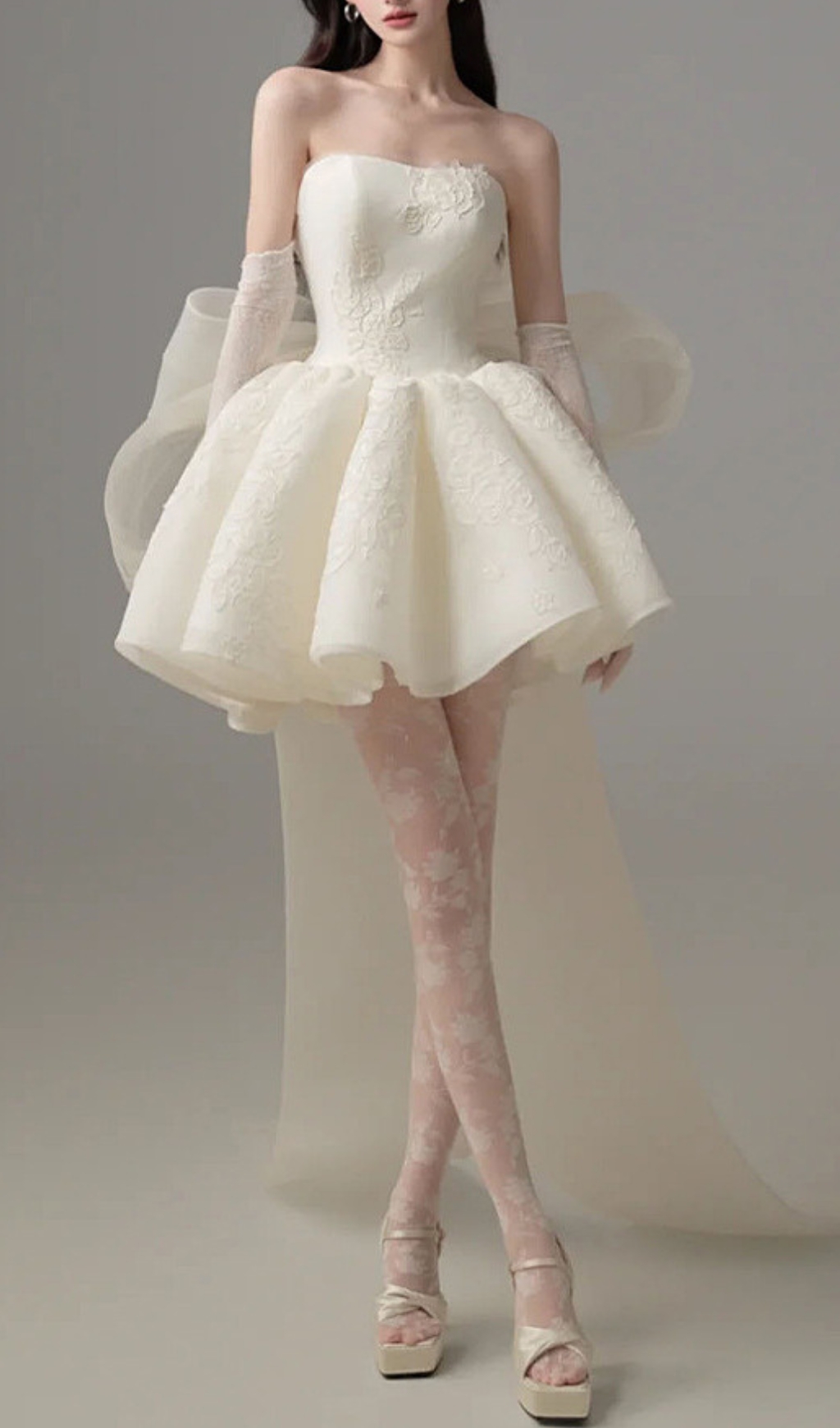 Dervla Strapless Bow Mini Dress