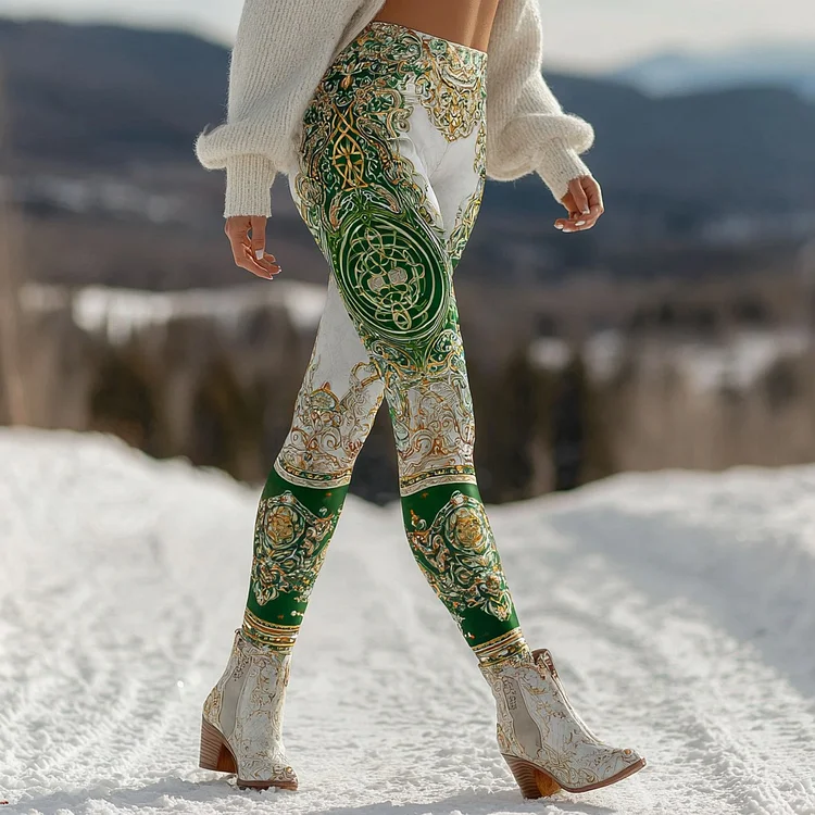 St. Patrick's Day And Celtic Pattern Women's Leggings