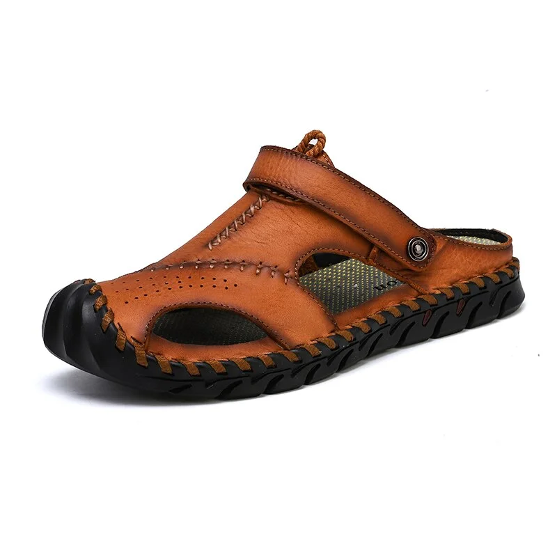 Classic Men's Sandals Summer Genuine Leather Men's Slippers Roman Designer Men's Luxury Sandals Soft Designer Man Outdoors Shoes