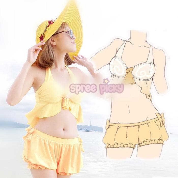 S/M/L CardCaptor Sakura Yellow Bikini Swimsuit Underwear Set SP153789