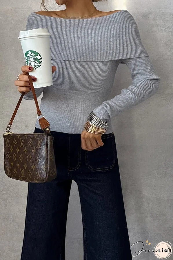 MULTI-POSITION GRAY BASIC SWEATER