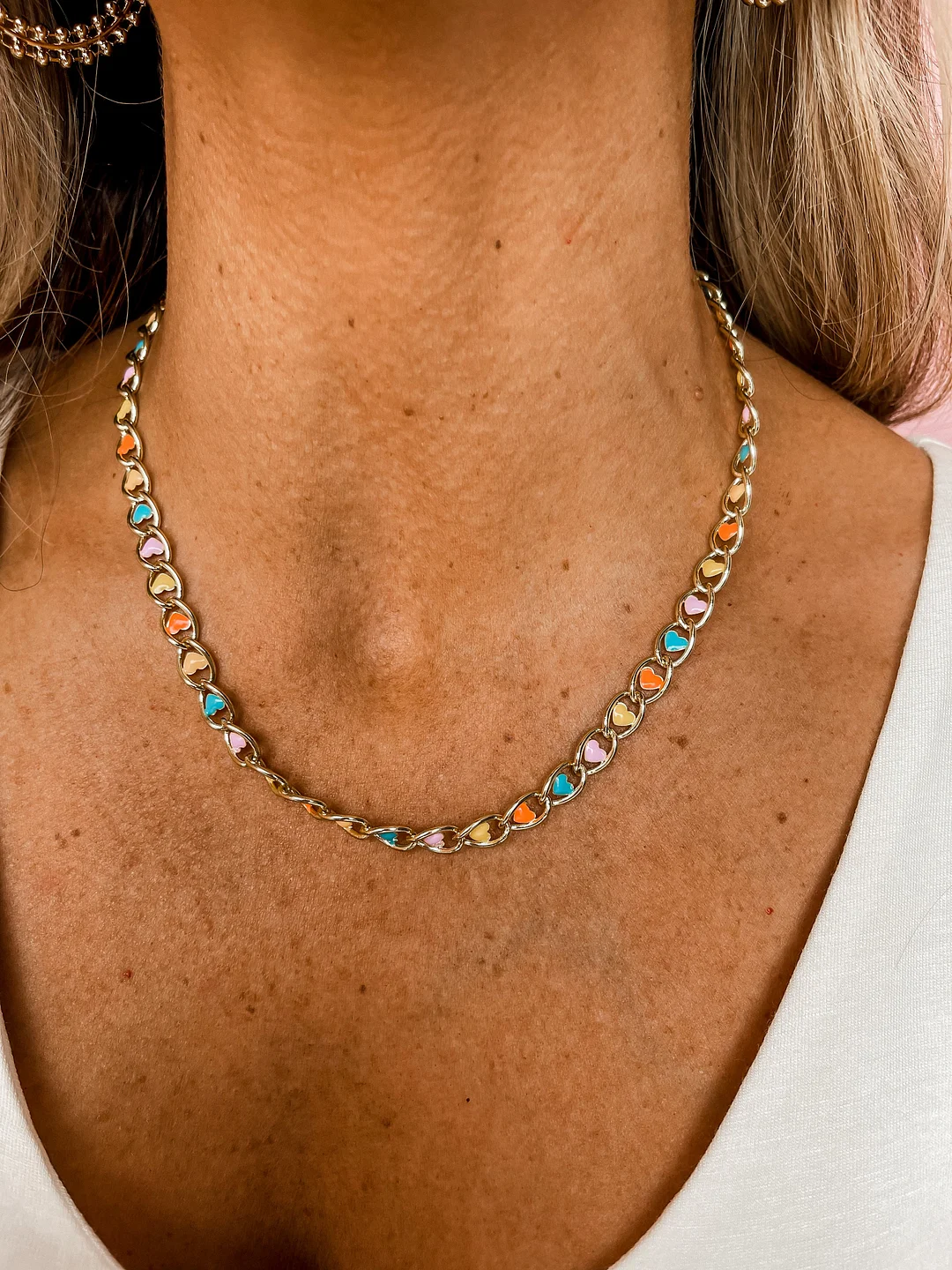 Enamel Multi Heart Necklace