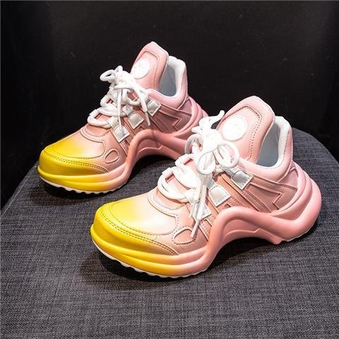 Women Chunky Sneakers 2021 Brand Design Women's Casual Shoes Fashion Gradient Girls Sport Shoes Ladies Footwear Dad Shoes Woman