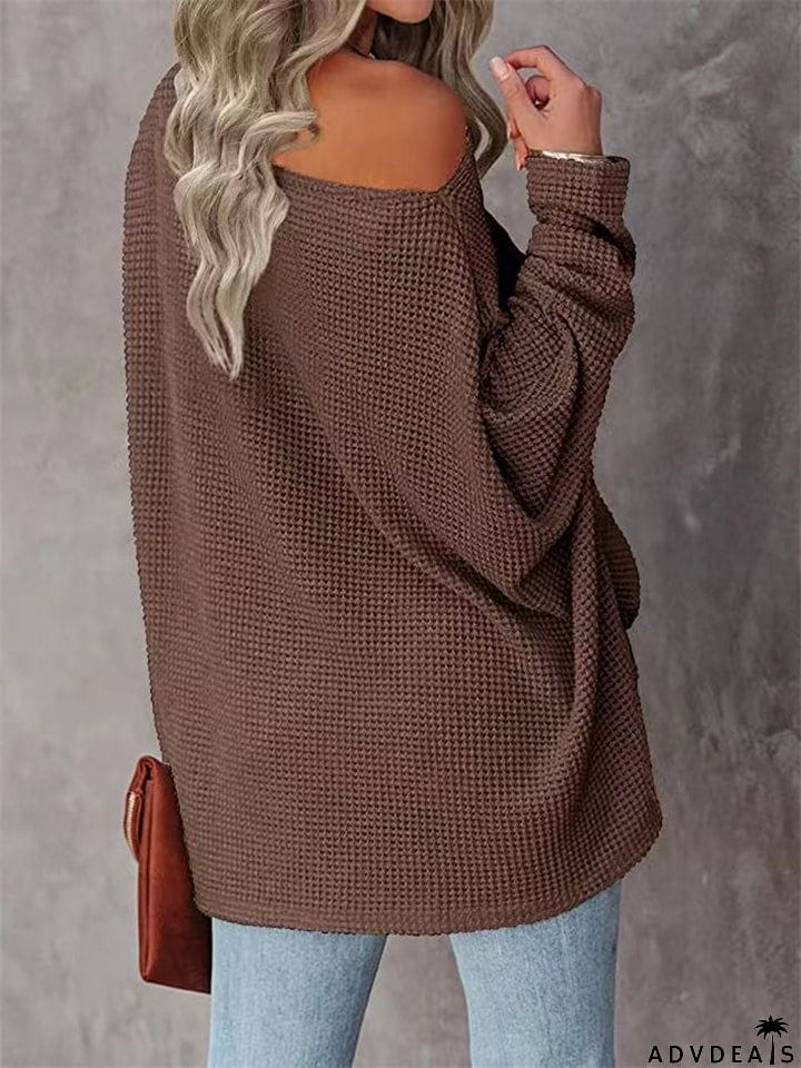 Women's Sexy Off Shoulder Loose Pullover Batwing Sleeve Sweaters