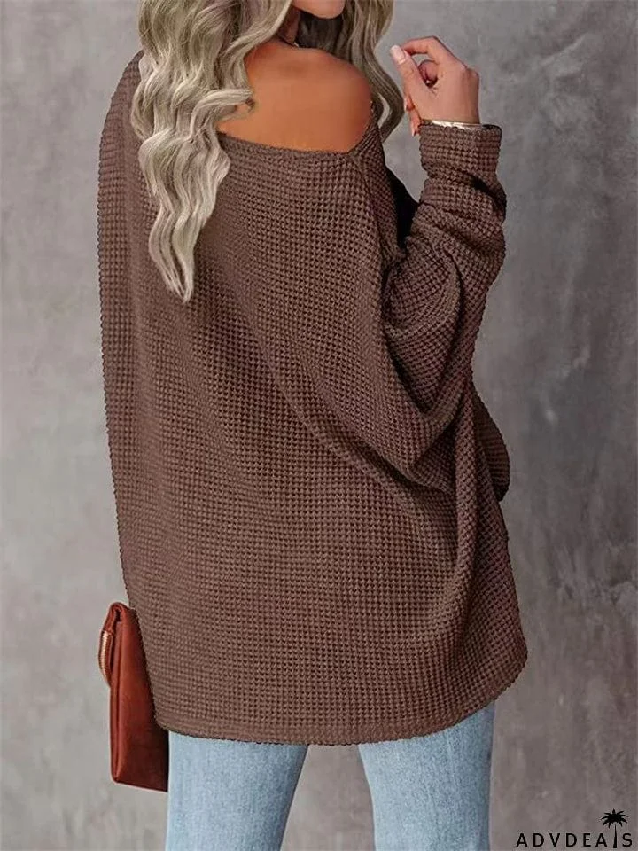 Women's Sexy Off Shoulder Loose Pullover Batwing Sleeve Sweaters