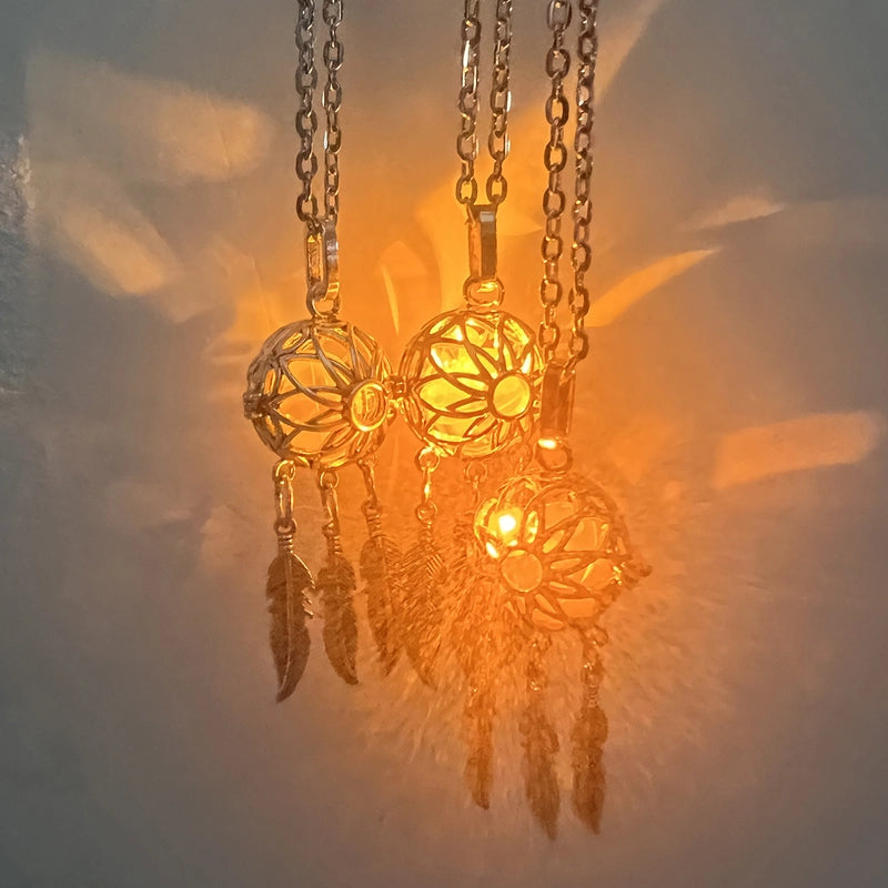 Mexican Bell Feather Tassel Necklace Music Ball Women Aromatherapy Essential Oil Diffuser Exquisite Ornament