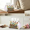 Colorful Flowers DIY PULeather Diamond Painting Tissue Box for Adults Beginners Large Size Diamond Art Paper Storage Holder for Living Room Bedroom Bathroom Table Decor