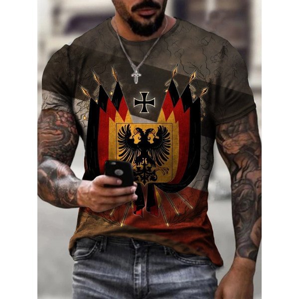 Men's Casual Summer Daily Short-sleeved Round Neck T-shirt