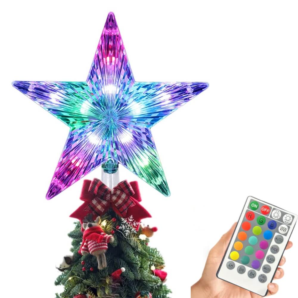 Remote Controller LED Christmas Color Changing Tree Topper