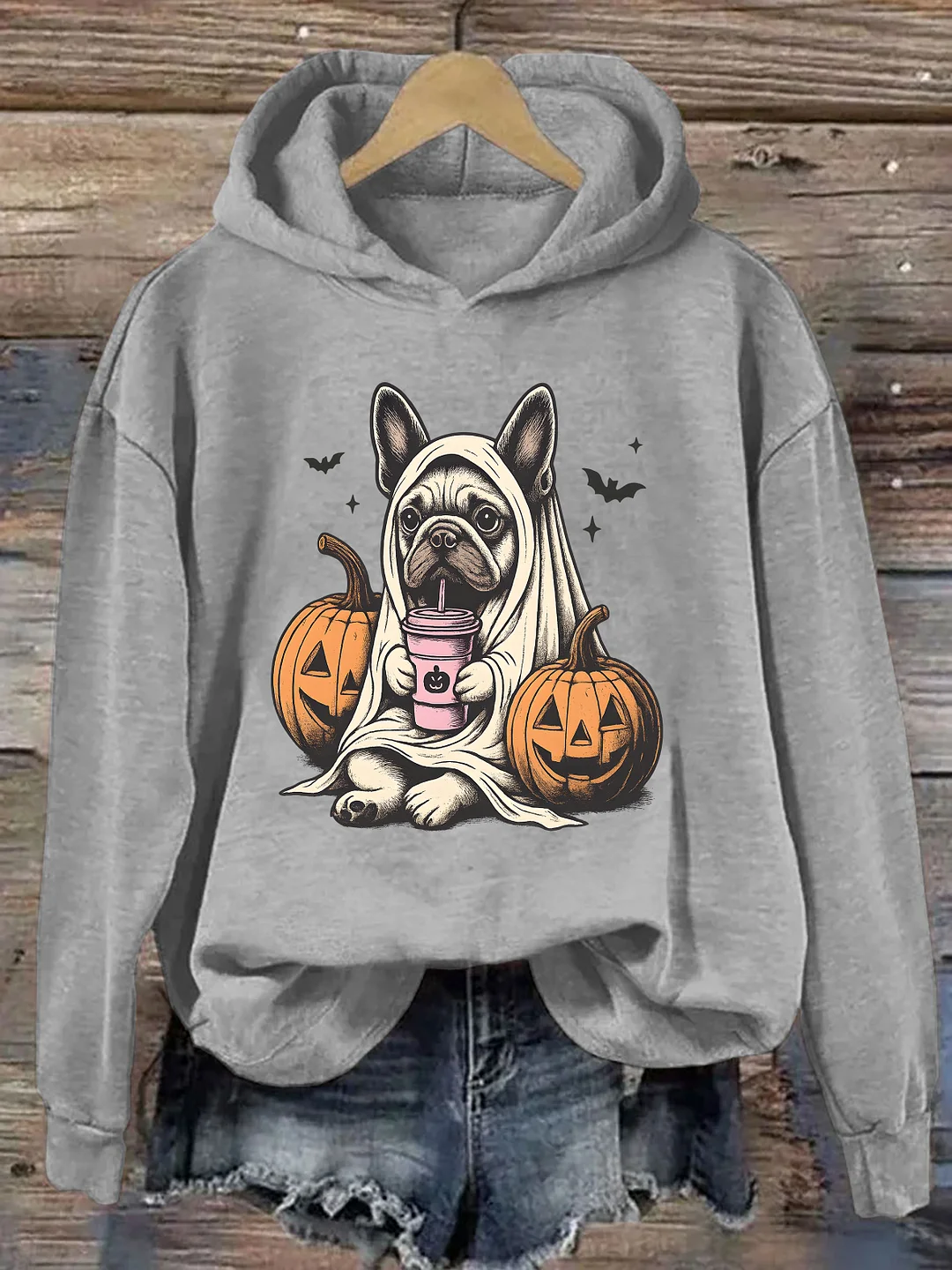 Halloween Shirt French Bulldog Ghost Hoodie